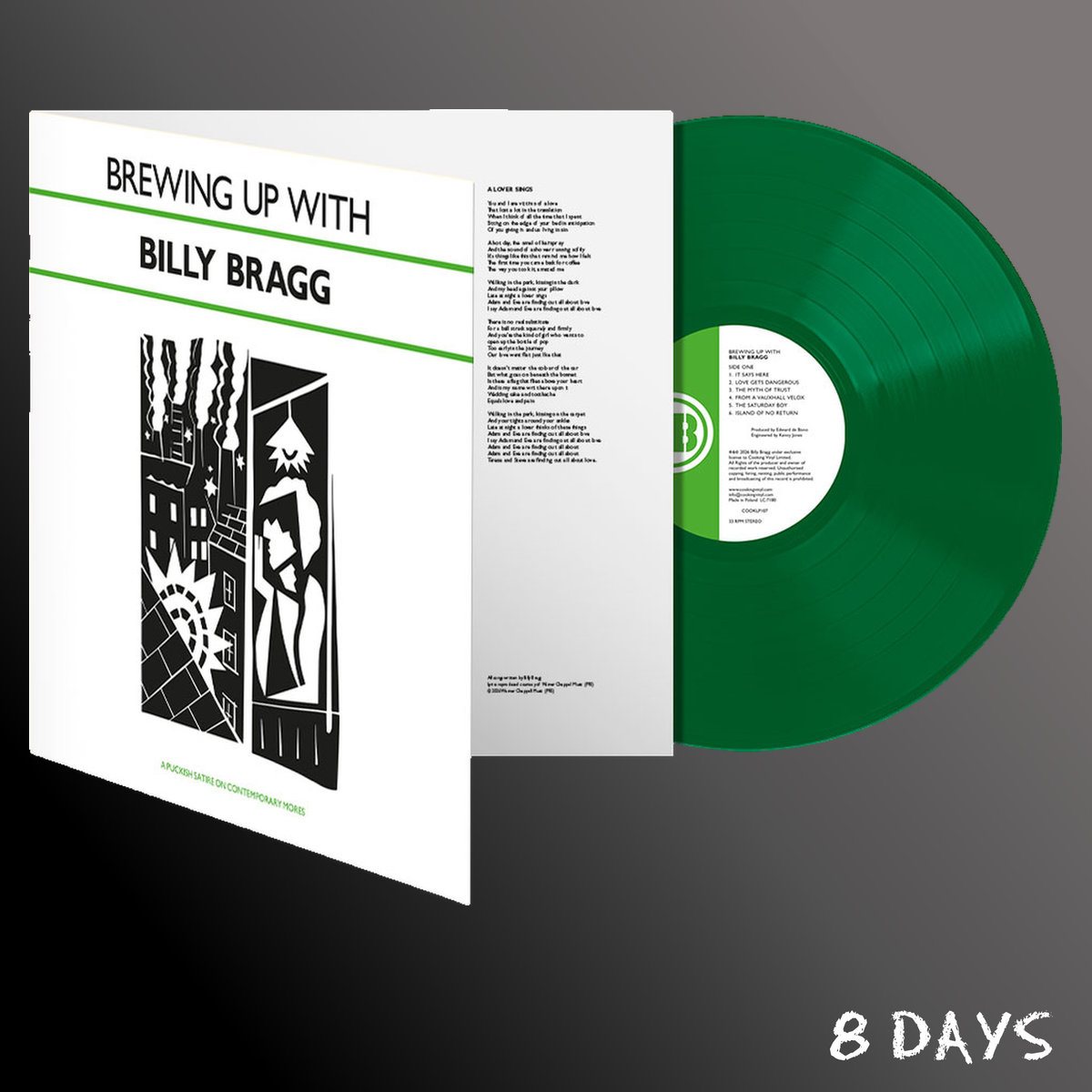 Billy Bragg - Brewing Up With Billy Bragg - Solid Dark Green Vinyl LP | Pre-Order 6.11.26