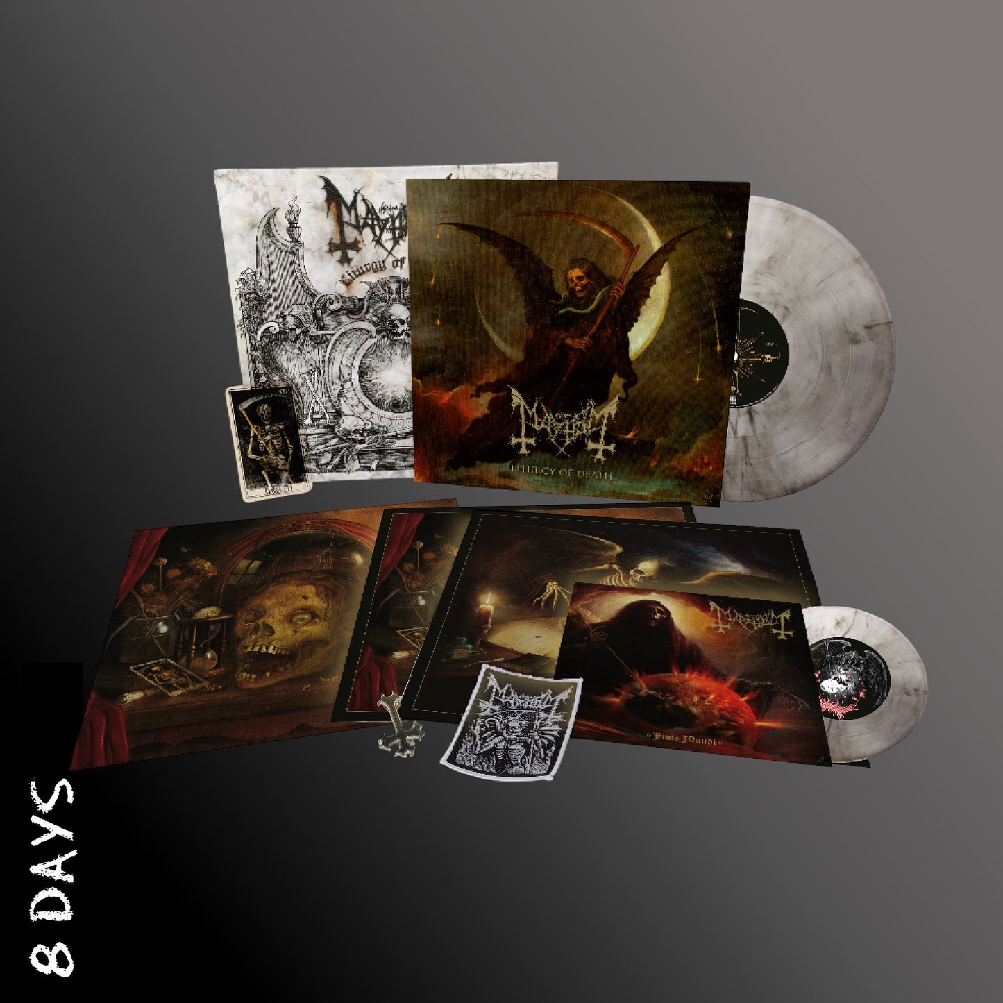 Mayhem - Liturgy of Death - Deluxe Clear/Black Marbled Vinyl + 7 Inch Box Set - Pre Order 6/2/26