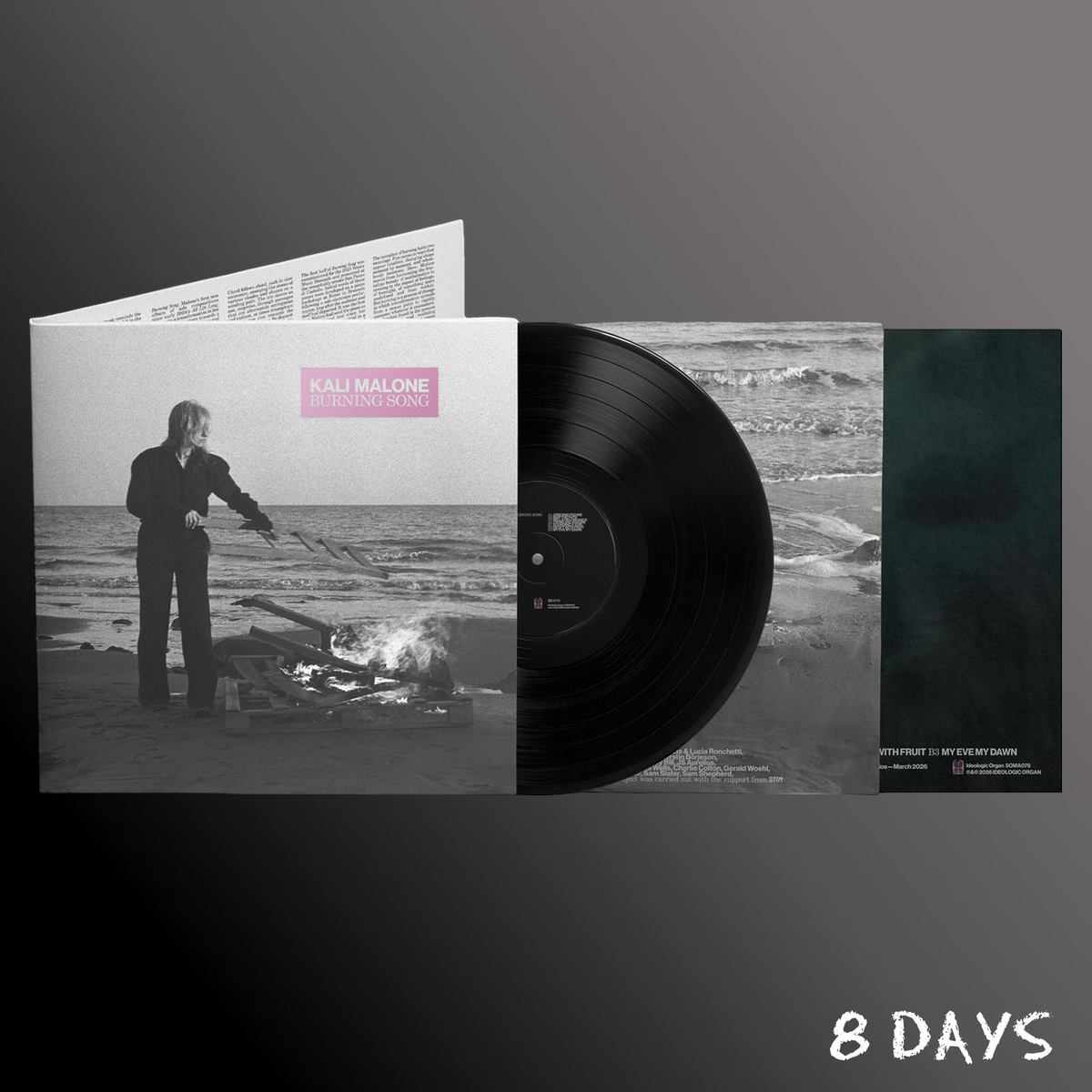 Kali Malone - Burning Song - Black Vinyl LP | Pre-Order 30.10.26