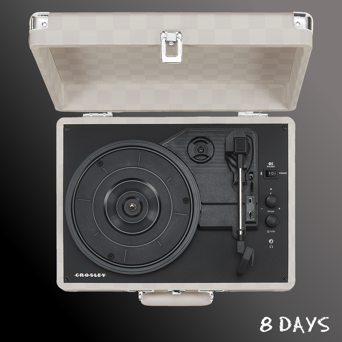Crosley - Cruiser Plus Portable Turntable - Almond Checkerboard