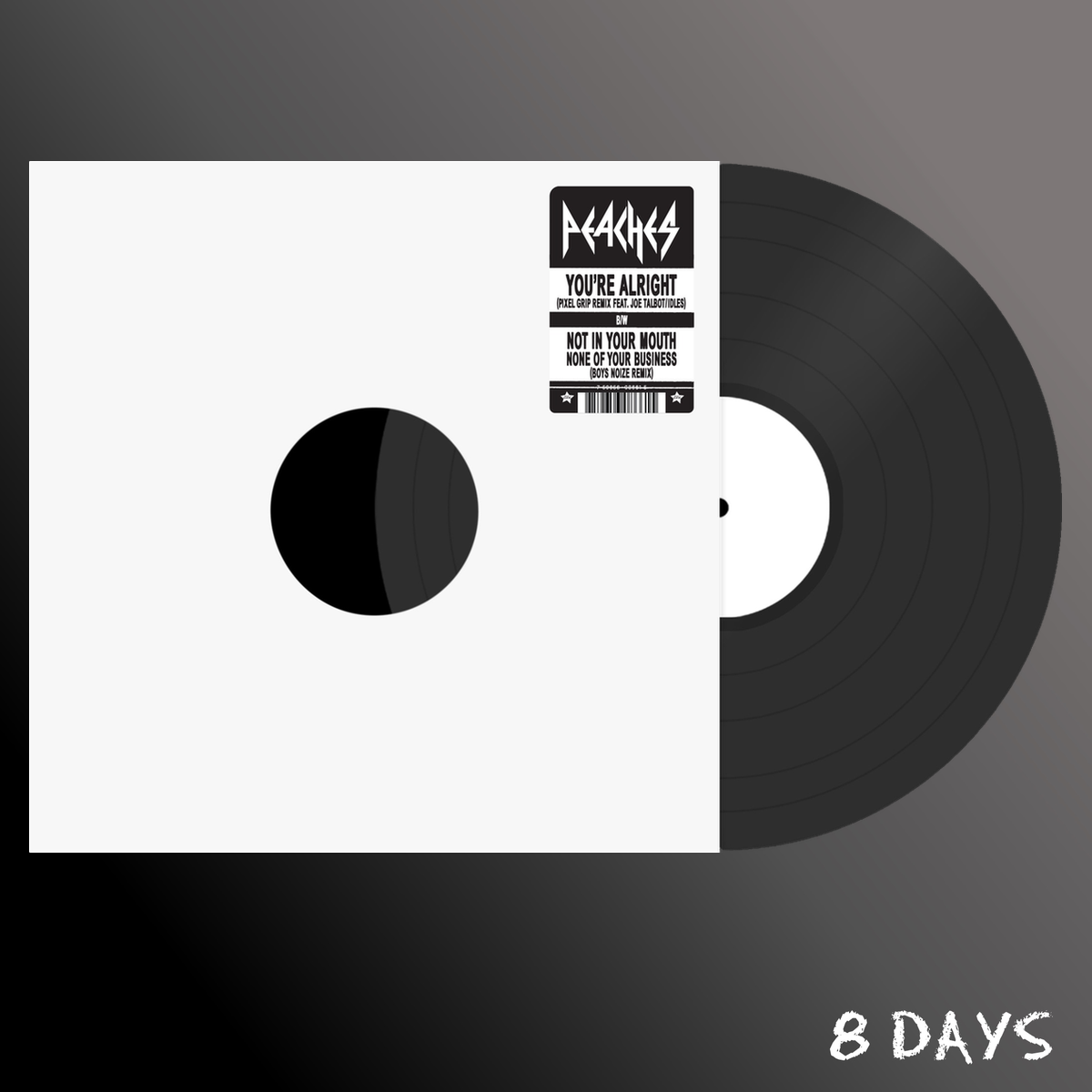 Peaches - Peaches Remix 12" - Pixel Grip b/w Boys Noize - Black Vinyl | Pre-Order 20.11.26