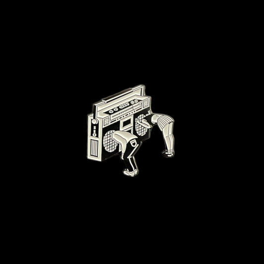 Ghetto Blaster Head Pin Badge