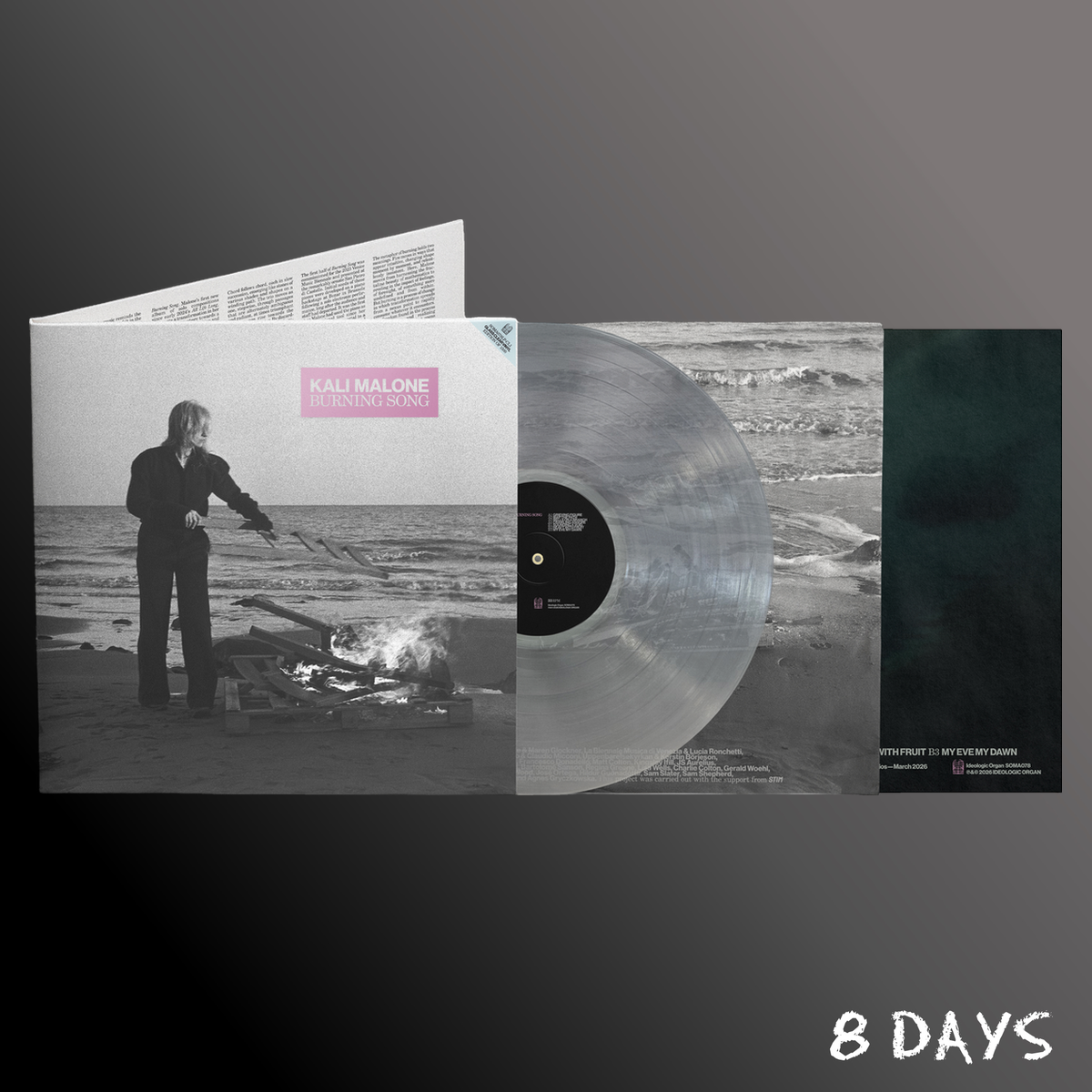 Kali Malone - Burning Song - Indies Glass Clear Vinyl LP | Pre-Order 30.10.26